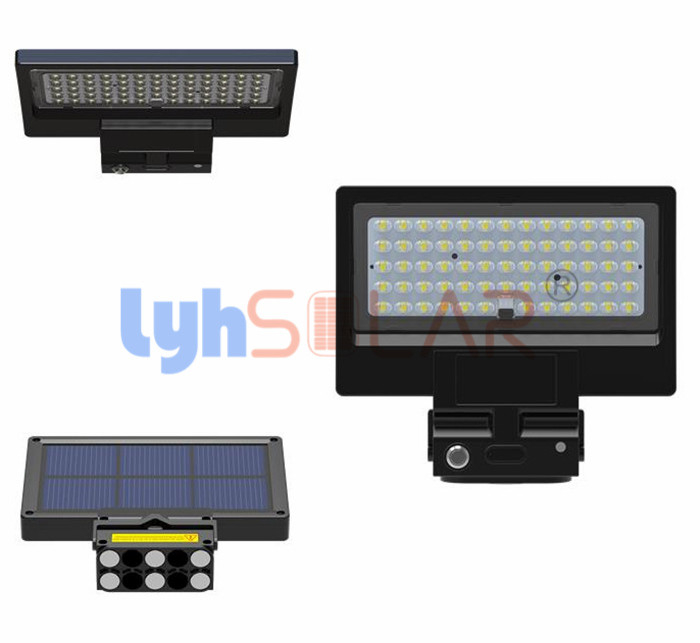 De zwarte Draagbare Zonne Openluchtlichten van 5W 10w met Sensor met PC-Lenstype II Stralingshoek
